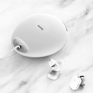 Planet Gates White Baseus TWS Bluetooth Earphone For Phone In-Ear Dual True Wireless Earbuds With Mic Intelligent Touch Handsfree Business Headset