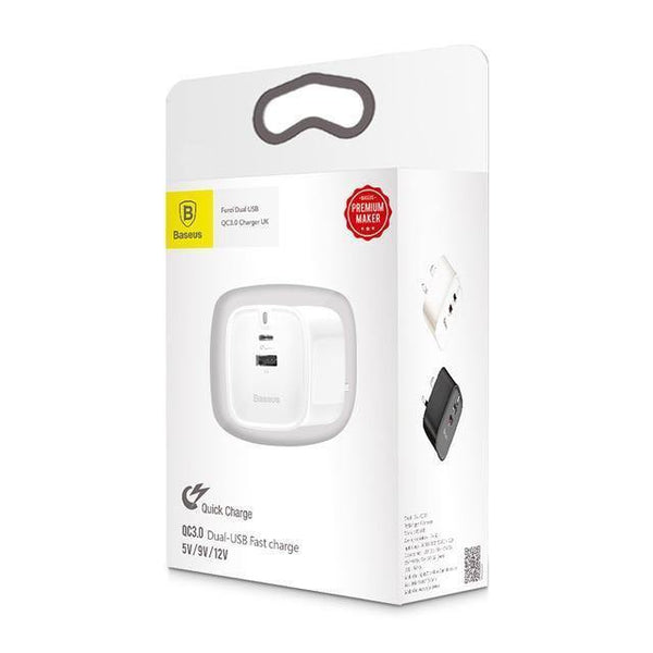 Planet Gates White Baseus USB PD Charger For iPhone 30W Fast Charging UK Plug Type-c Adapter For Mobile Phone Travel Wall 3A Type C PD USB Charger
