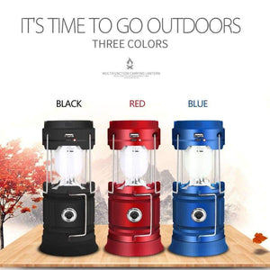 Planet Gates White / Black LED Solar Powered Collapsible Flashlights Portable Lamp LED Rechargeable Hand Lamp Hiking Camping Lantern Light Outdoor Lighting