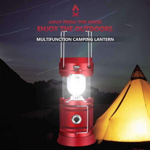 Planet Gates White / Black LED Solar Powered Collapsible Flashlights Portable Lamp LED Rechargeable Hand Lamp Hiking Camping Lantern Light Outdoor Lighting