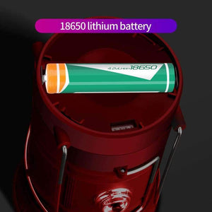 Planet Gates White / Black LED Solar Powered Collapsible Flashlights Portable Lamp LED Rechargeable Hand Lamp Hiking Camping Lantern Light Outdoor Lighting