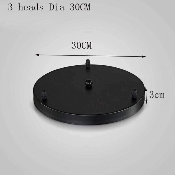 Planet Gates White Black metal lamp Base Round Rectangular 30cm 50cm 3 heads DIY chandelier Ceiling base Plate Lighting Accessories