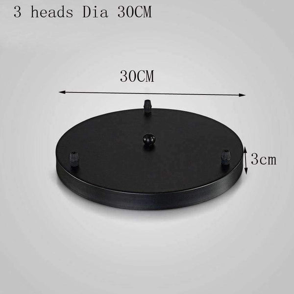 Planet Gates White Black metal lamp Base Round Rectangular 30cm 50cm 3 heads DIY chandelier Ceiling base Plate Lighting Accessories