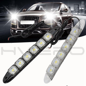 Planet Gates White / Black Shell 2Pcs White Waterproof Bright Flexible Driving Fog Bulb Warning Lamp Car Styling DRL Daytime Running Light 6LED DC 12V Auto Led