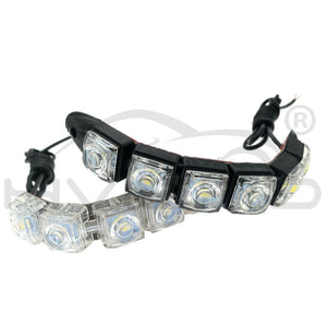 Planet Gates White / Black Shell 2Pcs White Waterproof Bright Flexible Driving Fog Bulb Warning Lamp Car Styling DRL Daytime Running Light 6LED DC 12V Auto Led