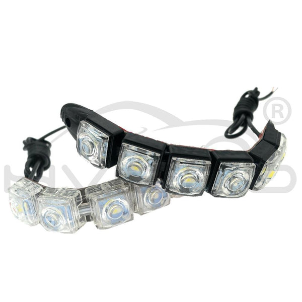 Planet Gates White / Black Shell 2Pcs White Waterproof Bright Flexible Driving Fog Bulb Warning Lamp Car Styling DRL Daytime Running Light 6LED DC 12V Auto Led