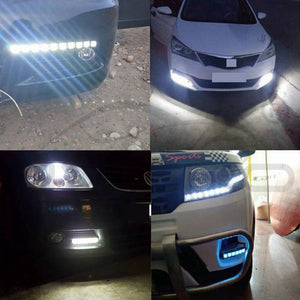 Planet Gates White / Black Shell 2Pcs White Waterproof Bright Flexible Driving Fog Bulb Warning Lamp Car Styling DRL Daytime Running Light 6LED DC 12V Auto Led