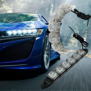 Planet Gates White / Black Shell 2Pcs White Waterproof Bright Flexible Driving Fog Bulb Warning Lamp Car Styling DRL Daytime Running Light 6LED DC 12V Auto Led