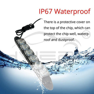 Planet Gates White / Black Shell 2Pcs White Waterproof Bright Flexible Driving Fog Bulb Warning Lamp Car Styling DRL Daytime Running Light 6LED DC 12V Auto Led