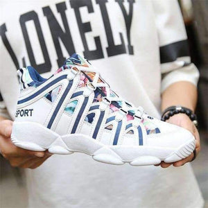 Planet Gates White blue / 5.5 2018 autumn new men's shoes, PU mesh breathable men's vulcanized shoes men and women Casual Lovers sports shoes size 36-44