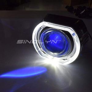 Planet Gates White Blue / Russian Federation H4 H7 Bi-xenon Projector Kit Headlight Lenses X5 Square LED Angel Eyes Devil Lens Accessories Retrofit Use H1 Xenon Bulb