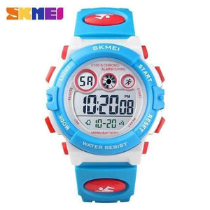 Planet Gates white blue Sport Children Watch Waterproof LED Digital Kids Watches Luxury Electronic Watch for Kids Children Boys Girls Gifts