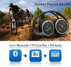 Planet Gates White Bluetooth Headphone Wireless Jaws Support TF Card FM Radio Portable Neckband Wireless Earphones