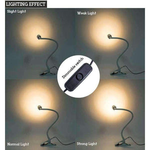 Planet Gates White body / 3W White Flexible 360 degree LED Desk Lamp with Clip 3W LED Reading Lamp USB Power Supply LED table light eye protect book Lamp