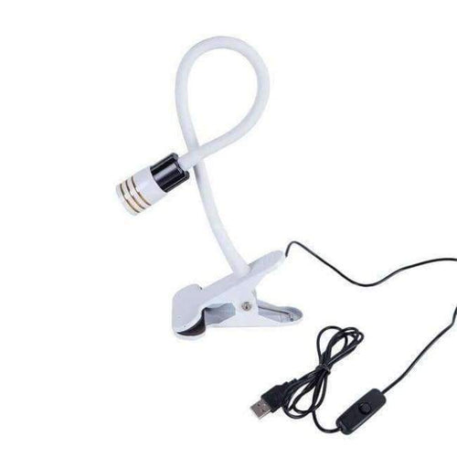 Planet Gates White body / 3W White Flexible 360 degree LED Desk Lamp with Clip 3W LED Reading Lamp USB Power Supply LED table light eye protect book Lamp