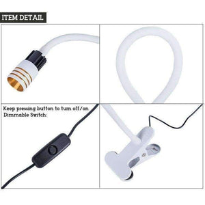 Planet Gates White body / 3W White Flexible 360 degree LED Desk Lamp with Clip 3W LED Reading Lamp USB Power Supply LED table light eye protect book Lamp