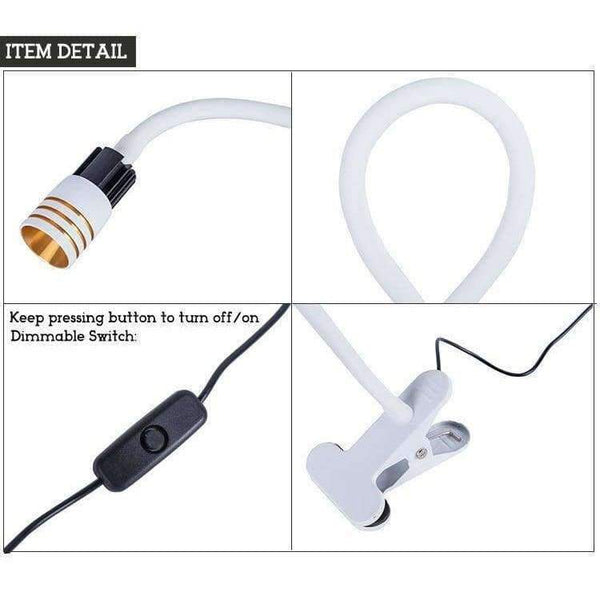 Planet Gates White body / 3W White Flexible 360 degree LED Desk Lamp with Clip 3W LED Reading Lamp USB Power Supply LED table light eye protect book Lamp