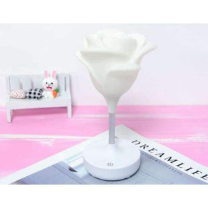 Planet Gates White Body Night Light Gift Mini Rose Lamp Led Bedroom Baby USB Charging Romantic Atmosphere Energy-Saving Desk Lamp White Rose Red Rose