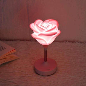 Planet Gates White Body Night Light Gift Mini Rose Lamp Led Bedroom Baby USB Charging Romantic Atmosphere Energy-Saving Desk Lamp White Rose Red Rose