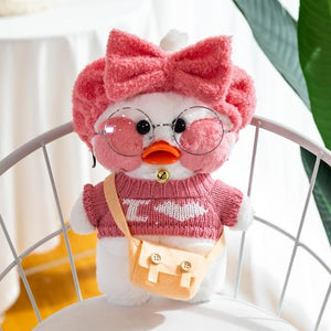 Planet Gates white body pink 30cm New Hyaluronic Acid Duck Plush Dolls Cute Animal Ducks Stuffed Doll Toys For Girl Little Yellow Duck With Glasses Kids Gift