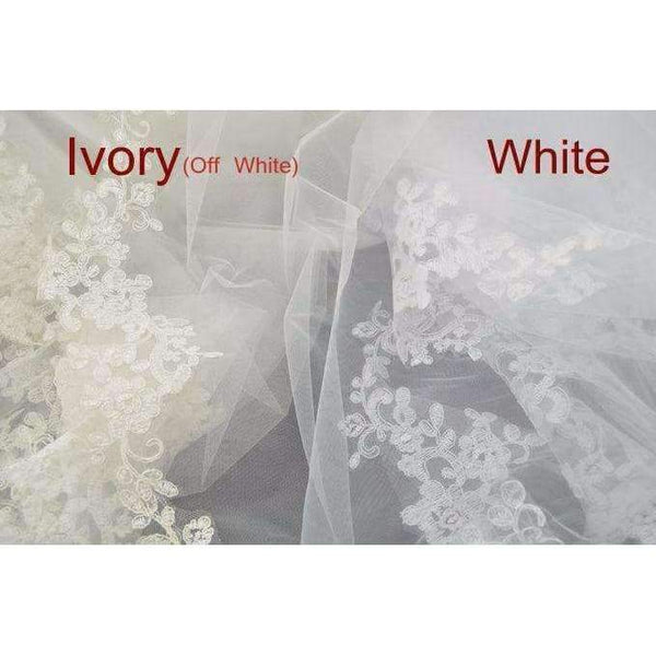Planet Gates White Bridal Veil White/Ivory 3m Long Wedding Veil Mantilla Wedding Accessories Veu De Noiva With Lace Flowers beadwork MD3053