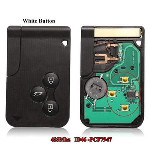 Planet Gates white Button 7947 Smart Key Card for Renault Megane II Scenic II Grand Scenic 2003-2008 433mhz PCF7947 Chip ID46 3 Button Remote PCB Ultrasonic