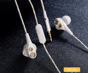 Planet Gates White CAFELE 4D Professional Enthusiast In-Ear Wired Earphone Dual Dynamic Metal Heavy Bass High fidelity Sound Quality Music Earphone