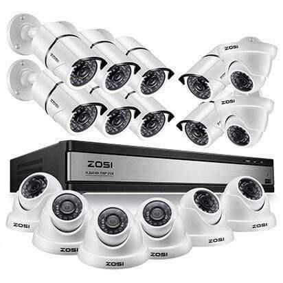 Planet Gates White Camera / None HD 1080P 16 CH CCTV Camera Security System in Outdoor/Indoor with 16 PCS Camera  Video Surveillance DVR Kit