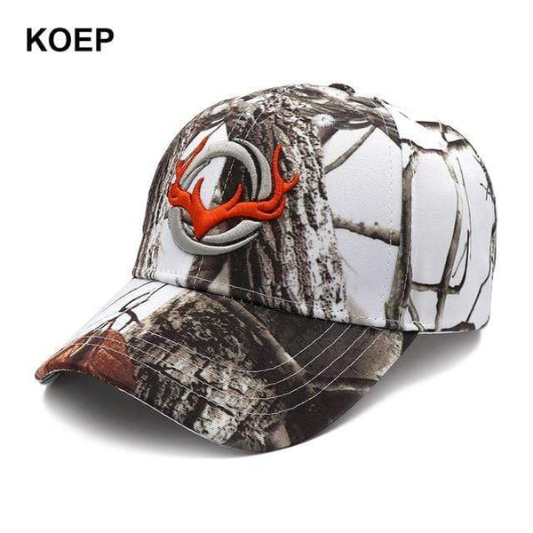 Planet Gates WHITE CAMO / One Size Fits Most Baseball Cap Fishing Caps Men Outdoor Hunting Camouflage Jungle Hat 3D Deer Head Hiking Casquette Hats