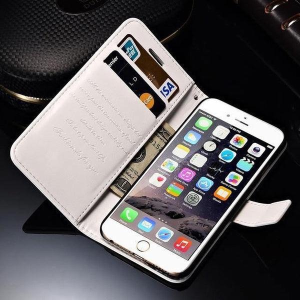 Planet Gates white case / For iPhone 6 6S Wallet Leather Case For iPhone 6 6S Plus Luxury Coque Cover for iPhone 6 S 6S Plus Phone Cases With Card Slot TOMKAS Brand