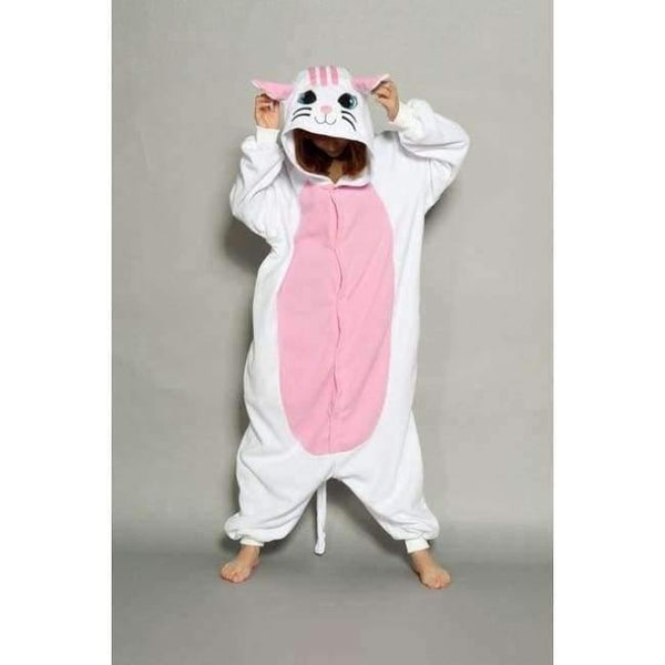 Planet Gates white cat / S Halloween Wholesale Animal Stitch Star Unicorn onesie Adult Unisex Cosplay Costume Women Pajamas Sleepwear Adult Winter