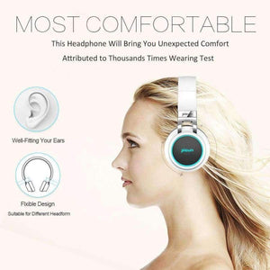Planet Gates WHITE / China Bluetooth Headphone Bass Wireless Headphones 7 Colors Glow With MIC Support TF Card For Phone Xiaomi iPhone PC