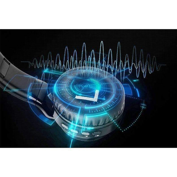 Planet Gates WHITE / China Bluetooth Headphone Bass Wireless Headphones 7 Colors Glow With MIC Support TF Card For Phone Xiaomi iPhone PC