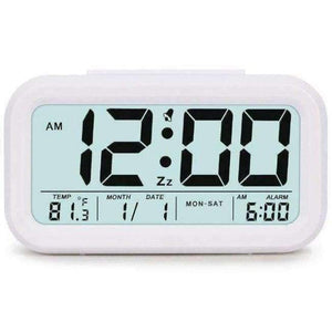 Planet Gates white / China Digital Alarm Clock Student Clock Large LCD Display Snooze Electronic Kids Clock Light Sensor Nightlight Office Table Clock