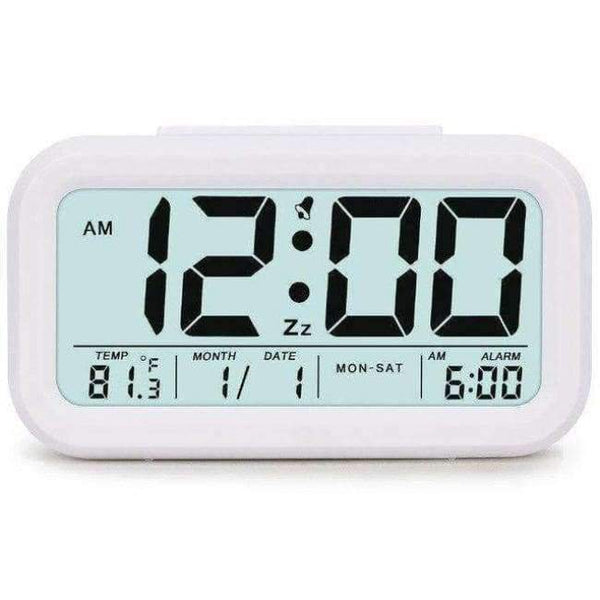 Planet Gates white / China Digital Alarm Clock Student Clock Large LCD Display Snooze Electronic Kids Clock Light Sensor Nightlight Office Table Clock