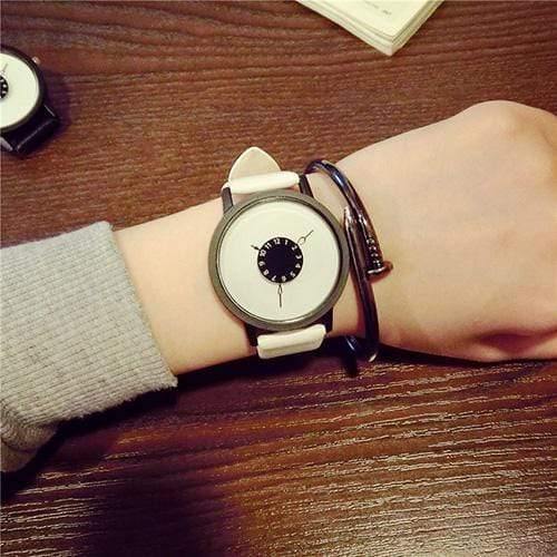 Planet Gates White / China Watches Men Women Quartz Clock New Design Unique Lovers' Wrist Watch Casual Black White Watch Leather Band