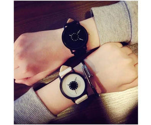 Planet Gates White / China Watches Men Women Quartz Clock New Design Unique Lovers' Wrist Watch Casual Black White Watch Leather Band