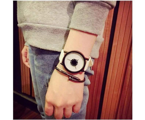 Planet Gates White / China Watches Men Women Quartz Clock New Design Unique Lovers' Wrist Watch Casual Black White Watch Leather Band