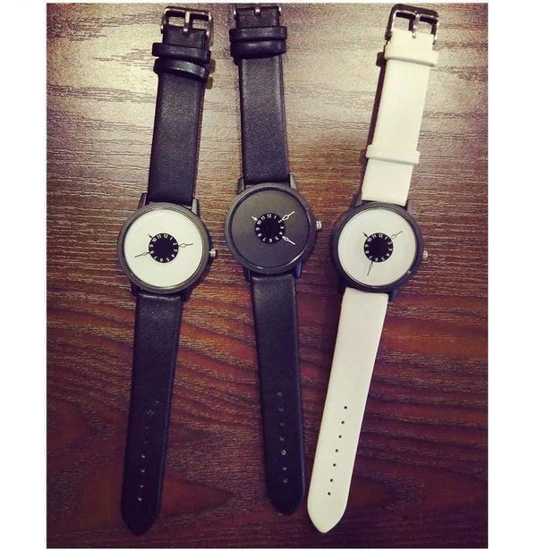Planet Gates White / China Watches Men Women Quartz Clock New Design Unique Lovers' Wrist Watch Casual Black White Watch Leather Band