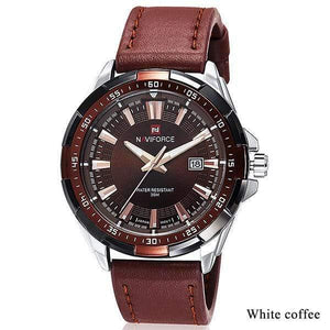 Planet Gates white coffee Men Quartz Watches Leather Waterproof Analog Watches Mens Date Casual Clock Rome Time Relogio Masculino