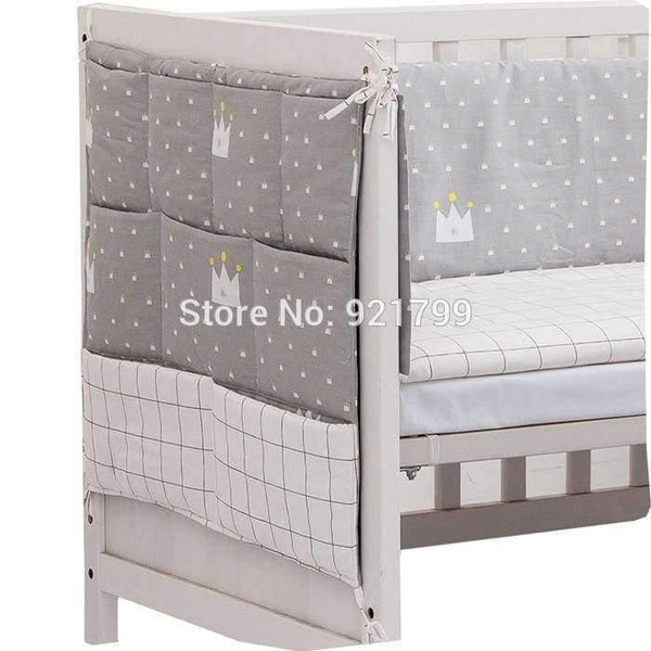 Planet Gates White Cotton Grey Baby Bed Hanging Storage Bag Newborn Crib Organizer Toy Diaper Pocket for Babies Bedding Set 50*60CM
