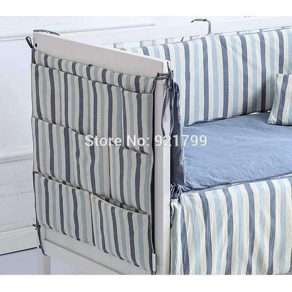Planet Gates White Cotton Grey Baby Bed Hanging Storage Bag Newborn Crib Organizer Toy Diaper Pocket for Babies Bedding Set 50*60CM