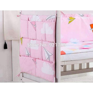 Planet Gates White Cotton Grey Baby Bed Hanging Storage Bag Newborn Crib Organizer Toy Diaper Pocket for Babies Bedding Set 50*60CM