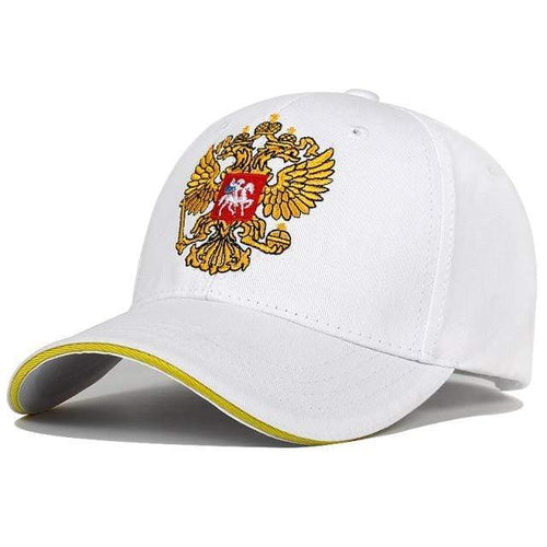 Planet Gates White Cotton Outdoor Baseball Cap Russia Badge Embroidery Snapback Fashion Sports Hat Men and women with Patriot Hat bone