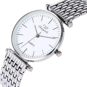 Planet Gates WHITE Couples lovers stainless steel quartz wristwatches office ladies gentleman dress simple business bracelet watch