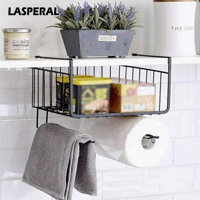Planet Gates White Creative Multifunctional Over Door Storage Rack Kitchen Cabinet Drawer Organizer Basket Paper Towel Roll Holder Kitchen Storage