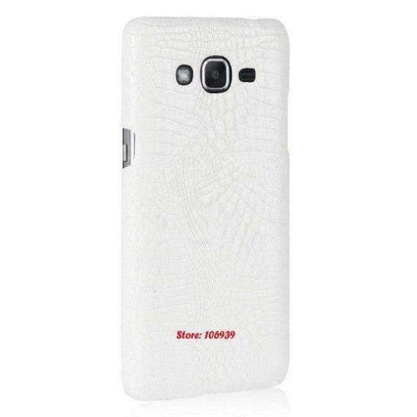 Planet Gates White Crocodile Snake Pattern Hard PC PU Leather Lether Phone Etui Coque Case For Samsung Galaxy J2 Prime G532 5.0 Pink Deluxe