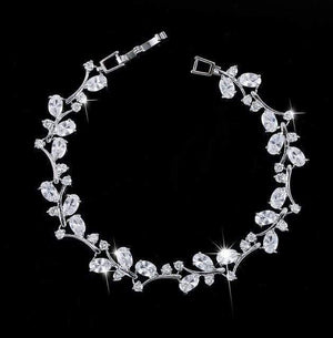 Planet Gates White Cubic Zircon Crystal Silver Color Royal Jewellry Green CZ Stone Tennis Bracelets for Women B015