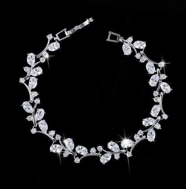 Planet Gates White Cubic Zircon Crystal Silver Color Royal Jewellry Green CZ Stone Tennis Bracelets for Women B015