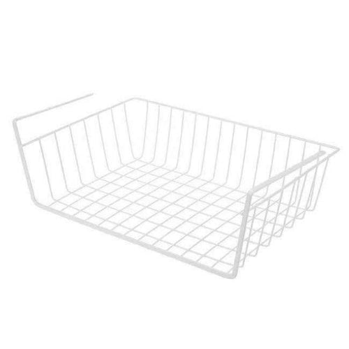 Planet Gates White Cupboard Hanging Under Shelf Storage Iron Mesh Basket Cabinet Door Organizer Rack Closet Holders Storage Basket Rack Organizer